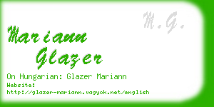 mariann glazer business card